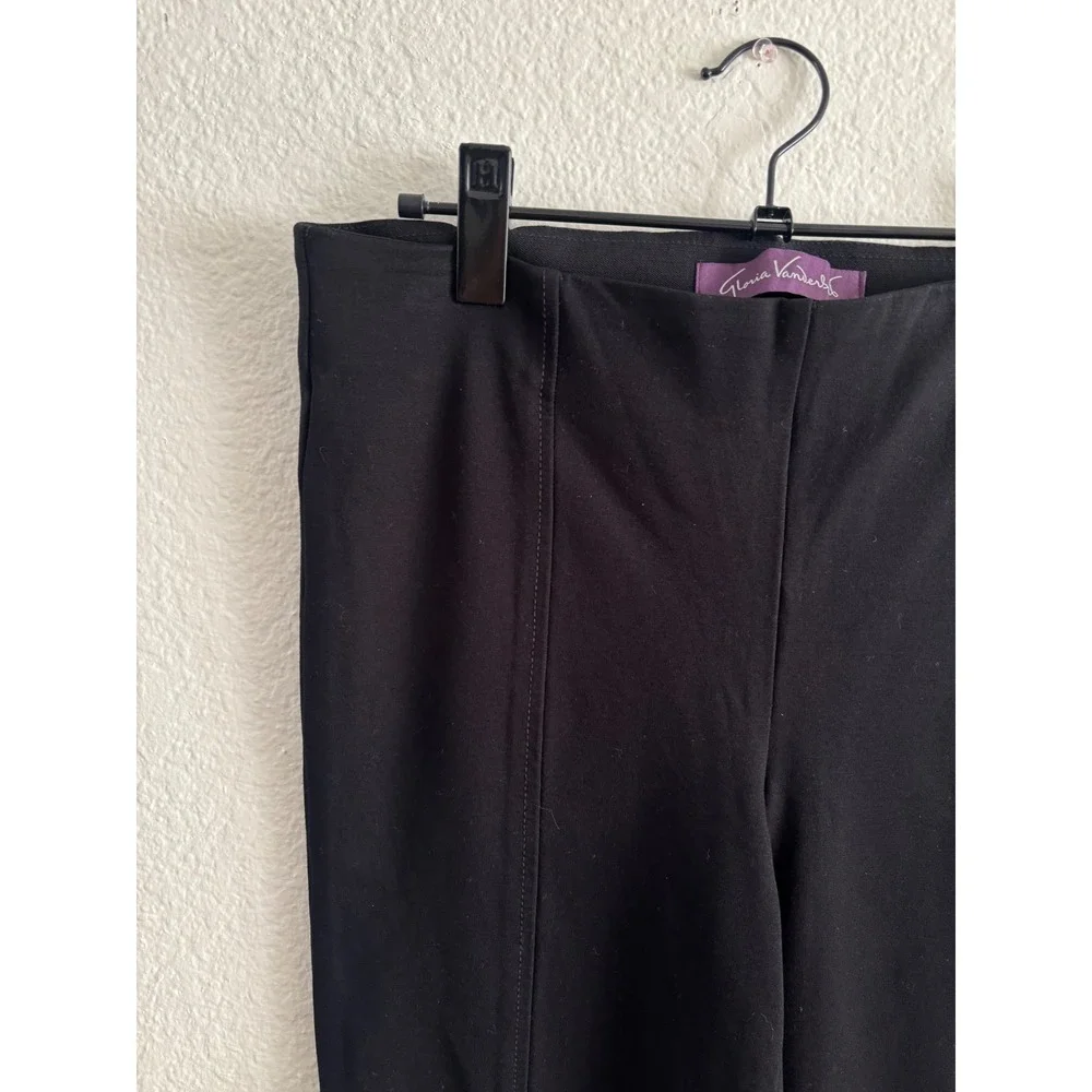 Gloria Vanderbilt Dress Pants 8 Excellent Black Seamed Flare Pull On Stretch